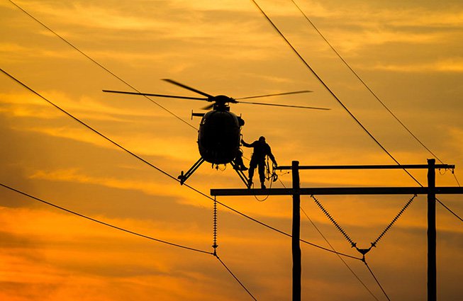 Alabama Transmission Line Construction Helicopters